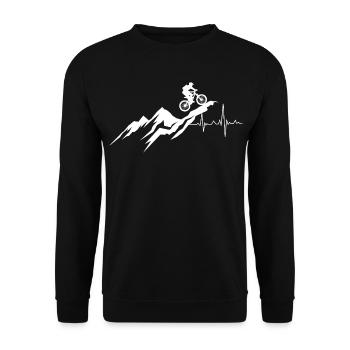 Battement de cœur en descente en VTT - Sweat-shirt Unisexe - noir - Devant - Alina (178cm) & Michal (187cm)