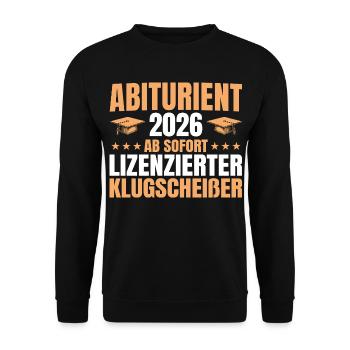 Abitur 2026 : Examen final réussi, Abitur - Sweat-shirt Unisexe - noir - Devant - Alina (178cm) & Michal (187cm)