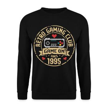 Vintage 1995 Geburtstag 1995 Geschenk 1995  - Unisex Pullover - Schwarz - Vorne - Alina (178cm) & Michal (187cm)