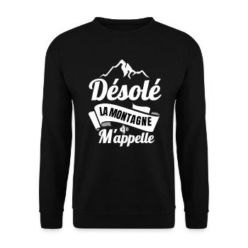 Sorry, the mountain is calling me - Unisex Sweatshirt - black - Front - Alina (178cm) & Michal (187cm)