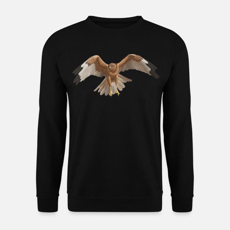 Marsh Harrier Circus aeruginosus - Unisex Sweatshirt - black