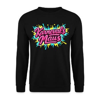 Karnevalsmaus Lustig Süß Party Geschenk - Unisex Pullover - Schwarz - Vorne - Alina (178cm) & Michal (187cm)