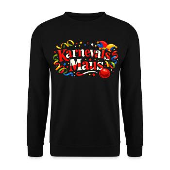 Karnevalsmaus Geschenk - Für Köln Fans - Unisex Pullover - Schwarz - Vorne - Alina (178cm) & Michal (187cm)