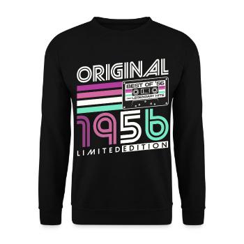 70e anniversaire 1956 Vintage Born Retro - Sweat-shirt Unisexe - noir - Devant - Alina (178cm) & Michal (187cm)