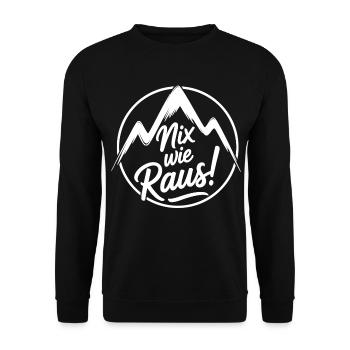 Freiheit in den Bergen | Outdoor & Natur - Unisex Pullover - Schwarz - Vorne - Alina (178cm) & Michal (187cm)