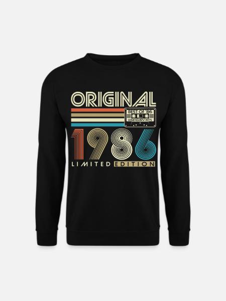 40e anniversaire Rétro Cadeau 1986 - Sweat-shirt Unisexe - noir
