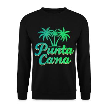 Punta Cana Karibik Urlaub mit Palmen - Unisex Pullover - Schwarz - Vorne - Alina (178cm) & Michal (187cm)