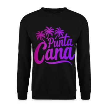 Punta Cana Karibik Urlaub mit Palmen - Unisex Pullover - Schwarz - Vorne - Alina (178cm) & Michal (187cm)