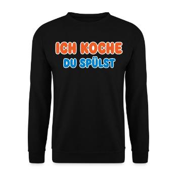 I cook, you do the dishes – kitchen humor - Unisex Sweatshirt - black - Front - Alina (178cm) & Michal (187cm)