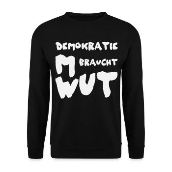 Demokratische Wut Shirt - Unisex Pullover - Schwarz - Vorne - Alina (178cm) & Michal (187cm)