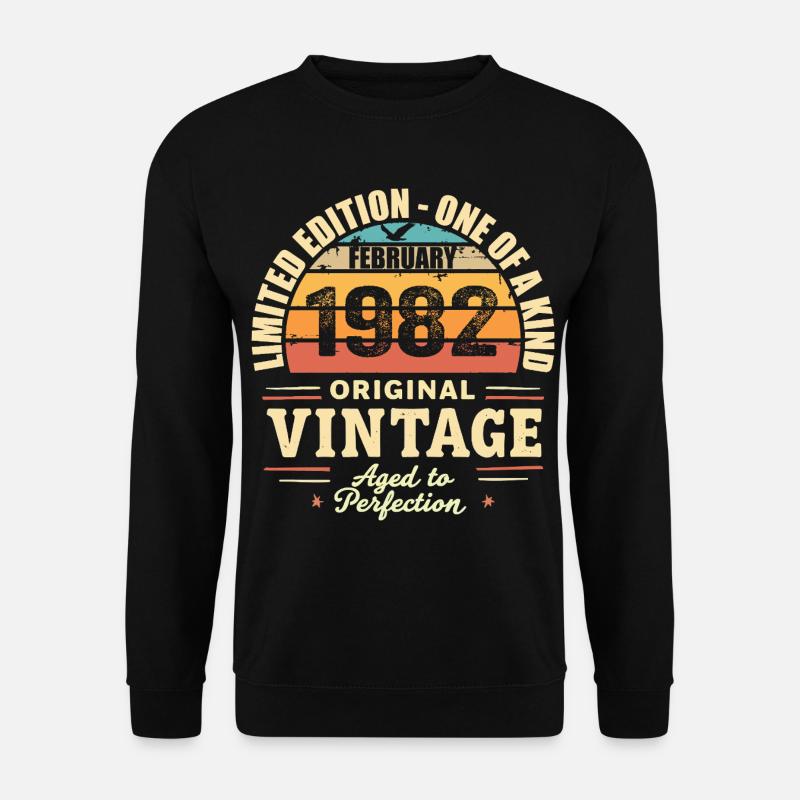 February 1982 Birthday Gift February 1982 - Unisex Sweatshirt - black