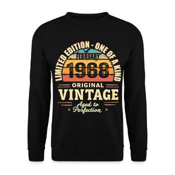 Cadeau d’anniversaire de février 1968 Février 1968 - Sweat-shirt Unisexe - noir - Devant - Alina (178cm) & Michal (187cm)