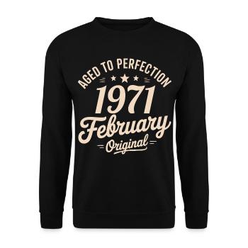 Février 1971 - February 1971 - Unisex Sweatshirt - black - Front - Alina (178cm) & Michal (187cm)