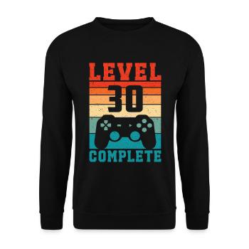 30e anniversaire Niveau 30 Joueur complet 30 ans - Sweat-shirt Unisexe - noir - Devant - Alina (178cm) & Michal (187cm)