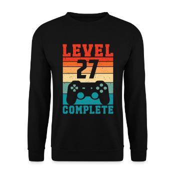 27th Birthday Level 27 Complete 27 Years Gamer - Unisex Sweatshirt - black - Front - Alina (178cm) & Michal (187cm)
