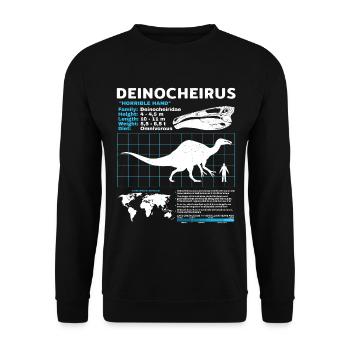 Deinocheirus Fact Sheet - Unisex Sweatshirt - black - Front - Alina (178cm) & Michal (187cm)