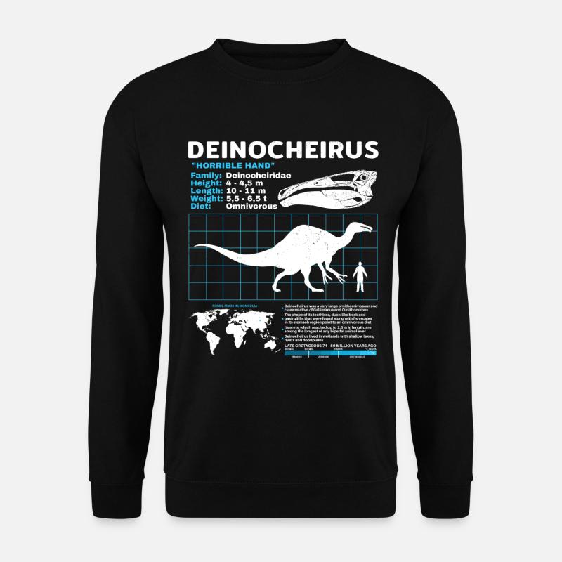 Deinocheirus Fact Sheet - Unisex Pullover - Schwarz