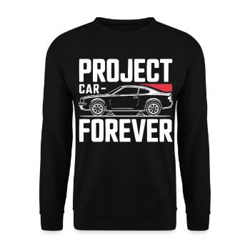 Project Car Forever Garage Design - Sweat-shirt Unisexe - noir - Devant - Alina (178cm) & Michal (187cm)