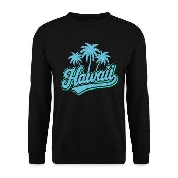 Hawaii Summer Vibes with Palm Trees and Sea - Unisex Sweatshirt - black - Front - Alina (178cm) & Michal (187cm)