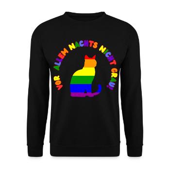 Vor allem Nachts nicht grau ! - Unisex Pullover - Schwarz - Vorne - Alina (178cm) & Michal (187cm)