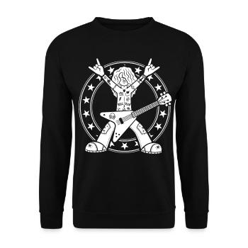 Heavy Metal Guitarist - Unisex Sweatshirt - black - Front - Alina (178cm) & Michal (187cm)