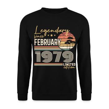 Février 1979 anniversaire 1979 légendes Février - Sweat-shirt Unisexe - noir - Devant - Alina (178cm) & Michal (187cm)