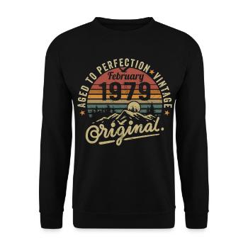 Février 1979 - Février 1979 Anniversaire Février 1979 - Sweat-shirt Unisexe - noir - Devant - Alina (178cm) & Michal (187cm)