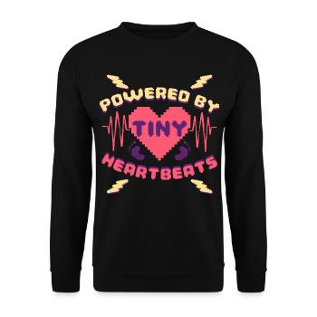 NICU Nurse Powered By Tiny Heartbeats - Unisex Sweatshirt - black - Front - Alina (178cm) & Michal (187cm)