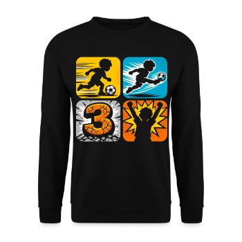 3rd Birthday Football Germany Boys - Unisex Sweatshirt - black - Front - Alina (178cm) & Michal (187cm)