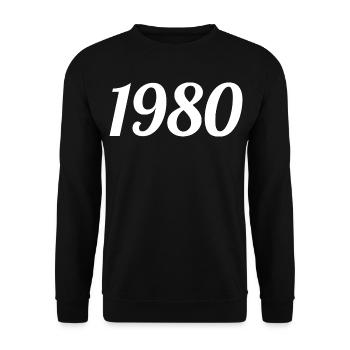 1980 Vintage 1980 Retro Geburtstag 1980er Geschenk - Unisex Pullover - Schwarz - Vorne - Alina (178cm) & Michal (187cm)