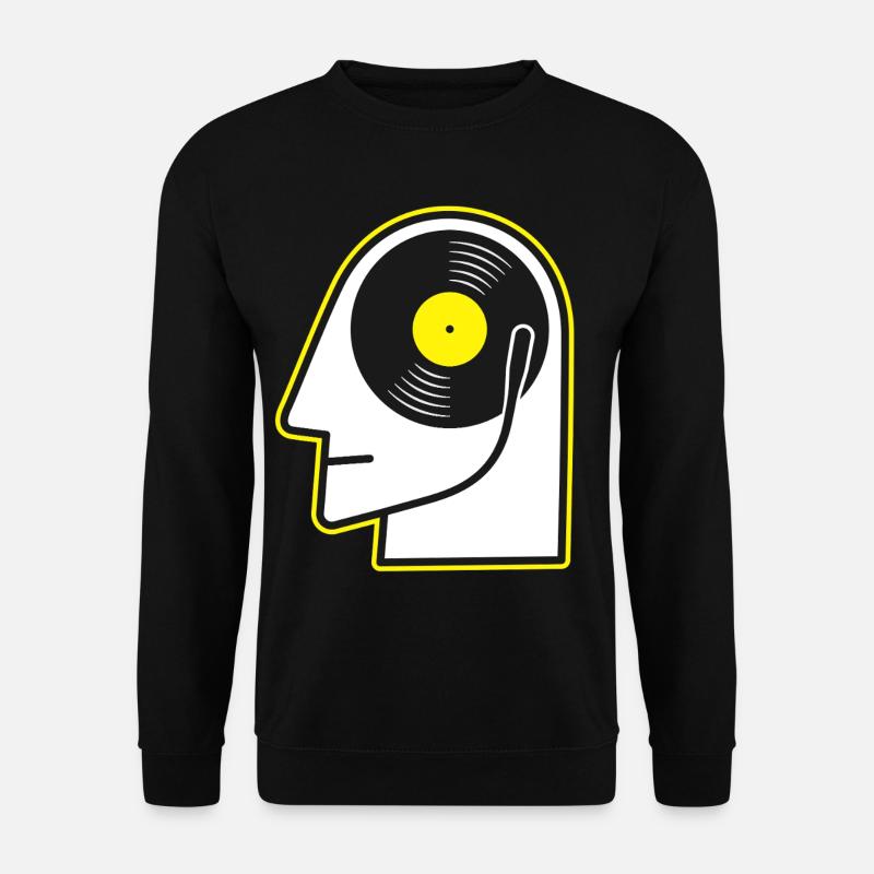 Vinyl-Kopfporträt - Unisex Pullover - Schwarz