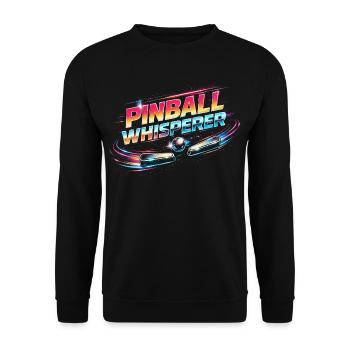 Pinball Whisperer Flipperspieler - Unisex Pullover - Schwarz - Vorne - Alina (178cm) & Michal (187cm)