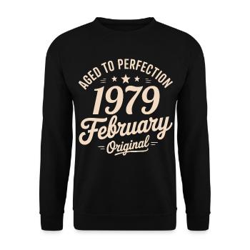 Février 1979 - February 1979 - Sweat-shirt Unisexe - noir - Devant - Alina (178cm) & Michal (187cm)