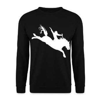 Rodeo Silhouette – Western Riding - Unisex Sweatshirt - black - Front - Alina (178cm) & Michal (187cm)