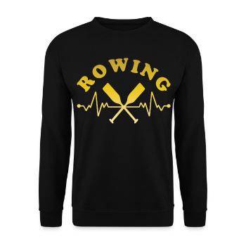 Rowing Heartbeat - Unisex Sweatshirt - black - Front - Alina (178cm) & Michal (187cm)