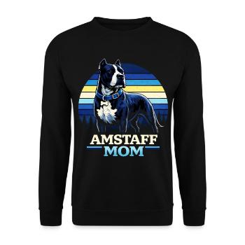 Maman du Staffordshire Terrier Américain - Sweat-shirt Unisexe - noir - Devant - Alina (178cm) & Michal (187cm)