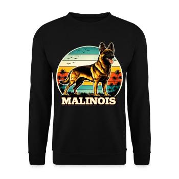 Berger belge Malinois Rétro - Sweat-shirt Unisexe - noir - Devant - Alina (178cm) & Michal (187cm)