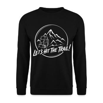 Mountain Trail Adventure Backpack Motif - Unisex Sweatshirt - black - Front - Alina (178cm) & Michal (187cm)