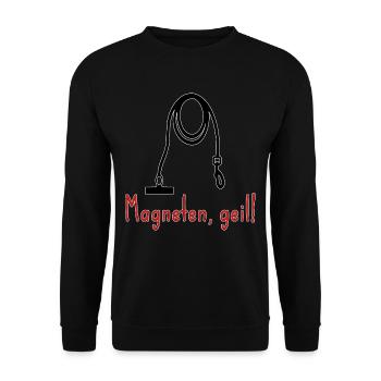Magneten, geil! Magnetfischen Hobby Schatzsuche - Unisex Pullover - Schwarz - Vorne - Alina (178cm) & Michal (187cm)