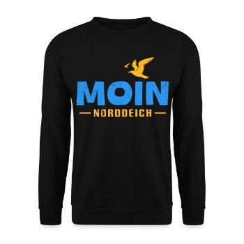 North Sea Holiday MOIN NORDDEICH Funny - Unisex Sweatshirt - black - Front - Alina (178cm) & Michal (187cm)