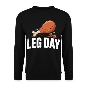 Motif d’os de poulet de la journée des cuisses - Sweat-shirt Unisexe - noir - Devant - Alina (178cm) & Michal (187cm)