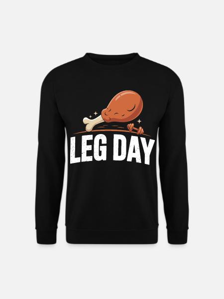 Leg Day Chicken Bone Motif - Unisex Sweatshirt - black