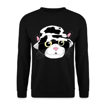 The kitten and its hat - Unisex Sweatshirt - black - Front - Alina (178cm) & Michal (187cm)