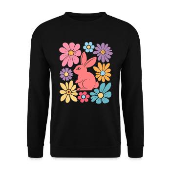 Happy Easter Bunny Boho - Unisex Pullover - Schwarz - Vorne - Alina (178cm) & Michal (187cm)