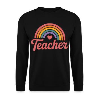 Teacher - Unisex Pullover - Schwarz - Vorne - Alina (178cm) & Michal (187cm)