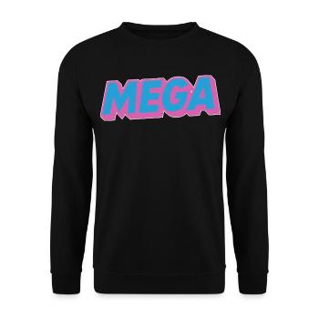Mega lettering oldschoo retro 90s 80s - Unisex Sweatshirt - black - Front - Alina (178cm) & Michal (187cm)
