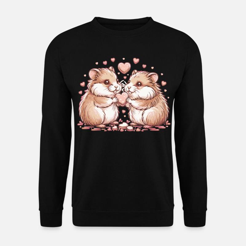 Kuschelherz Hamsterduo - Unisex Pullover - Schwarz
