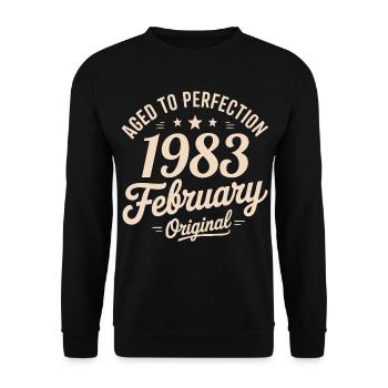 Février 1983 - February 1983 - Sweat-shirt Unisexe - noir - Devant - Alina (178cm) & Michal (187cm)