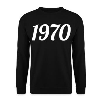 1970 Vintage 1970 Retro Geburtstagsgeschenk 1970er Jahre Geschenk - Unisex Pullover - Schwarz - Vorne - Alina (178cm) & Michal (187cm)