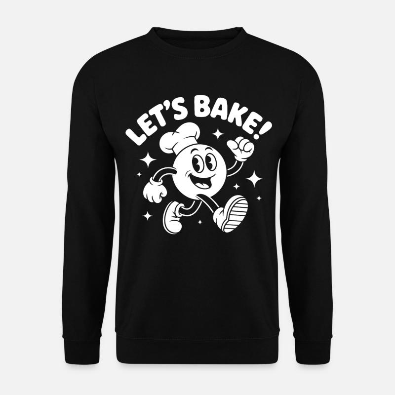 Let's Bake! Cartoon-Keksfigur - Unisex Pullover - Schwarz